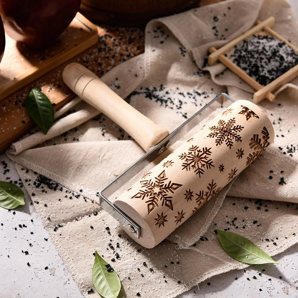 Кухонная печать Скалка лазерная гравировка Прочный ручной охраны окружающей