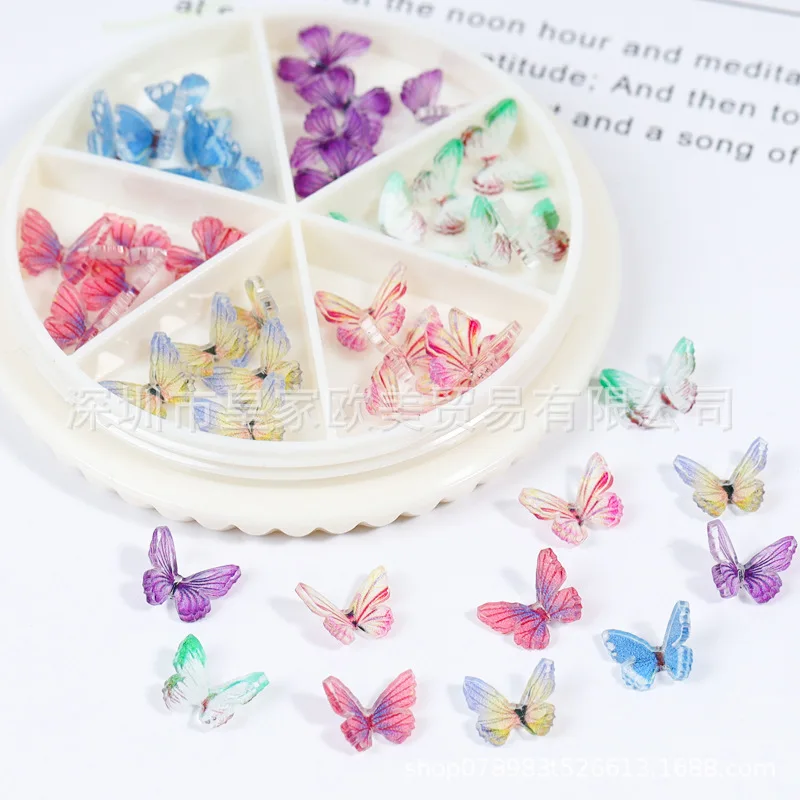 

30 Nail Applique 3d Flower Butterfly Jewelry Small Butterfly Nail Art Decorative Nail Accessories Nail Art Nail Nail Supplies