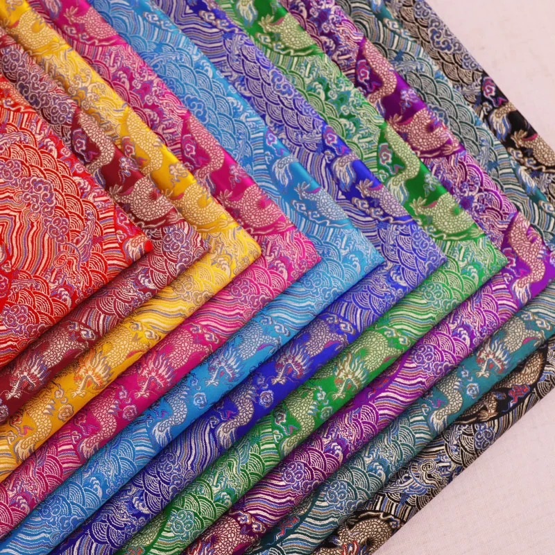 Sewing fabrics brocade fabric with dragon pattern cloth material