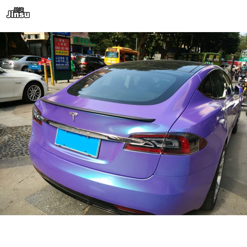 Задний спойлер из матового углеродного волокна для Tesla Model S 2014 2017 model спортивный