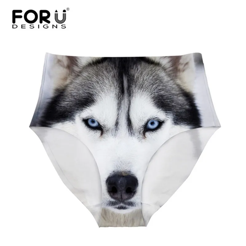 FORUDESIGNS/забавные 3D с принтом панда Для женщин Высокая Талия Нижнее белье пикантные