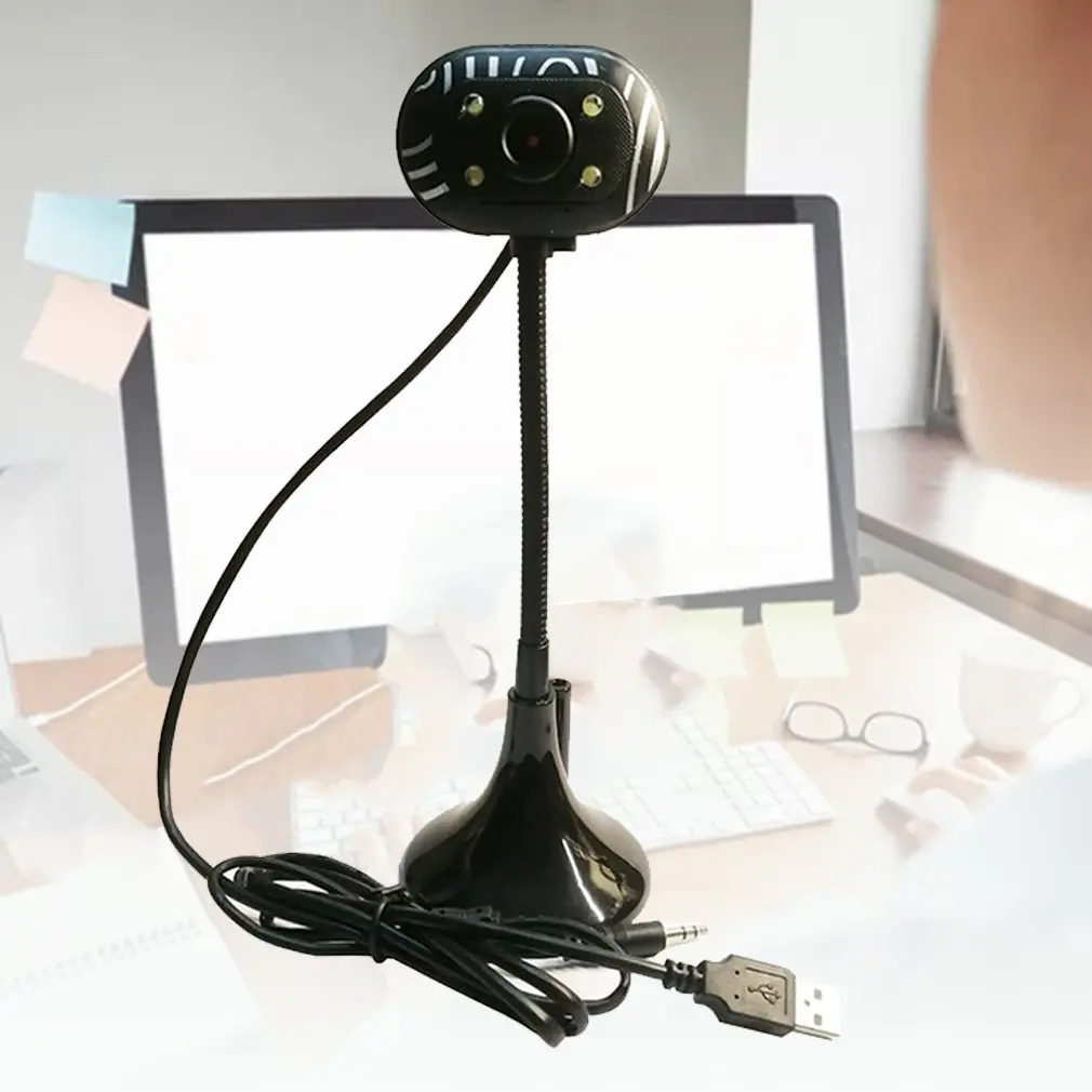 

USB Desktop HD Webcams Web Camera Built-in Night LED Lights For Computer PC Laptop Video Recording/Call