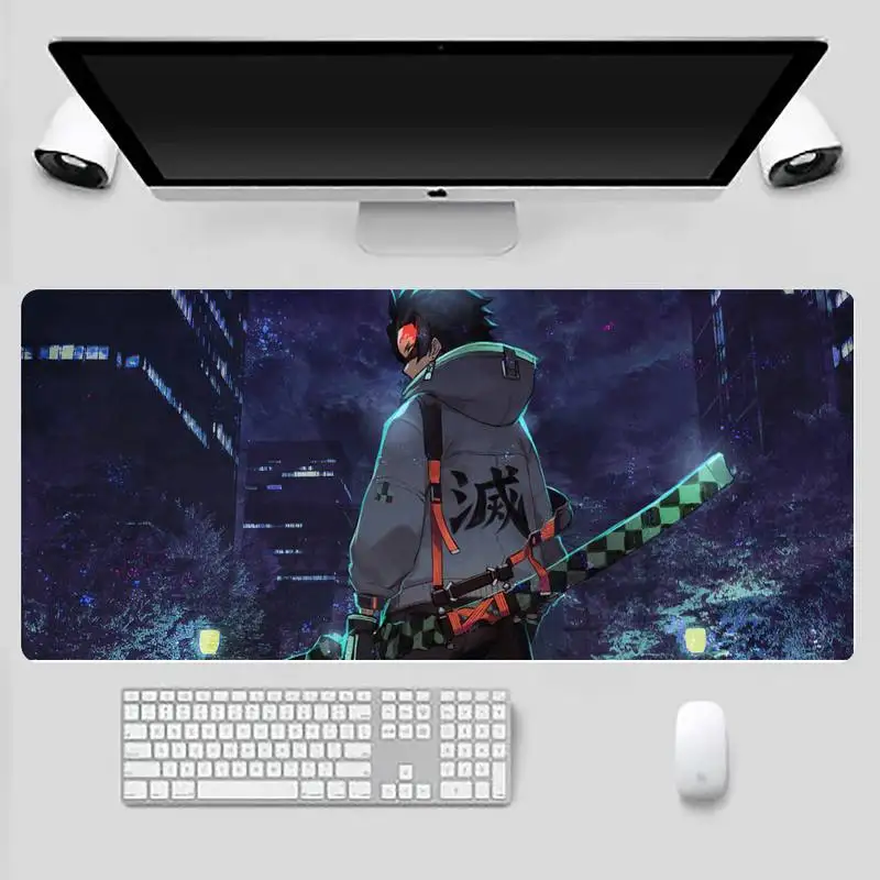

Demon Slayer Anime nezuko Keyboards Mat Rubber Gaming mousepad Desk Mat Non-slip Cushion Thickness 2mm LockEdge equal LE