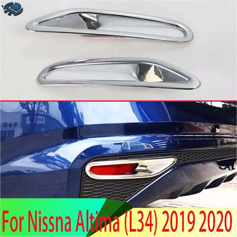 

For Nissna Altima (L34) 2019 2020 ABS Chrome Rear Reflector Fog Light Lamp Cover Trim Bezel Frame Styling Garnish