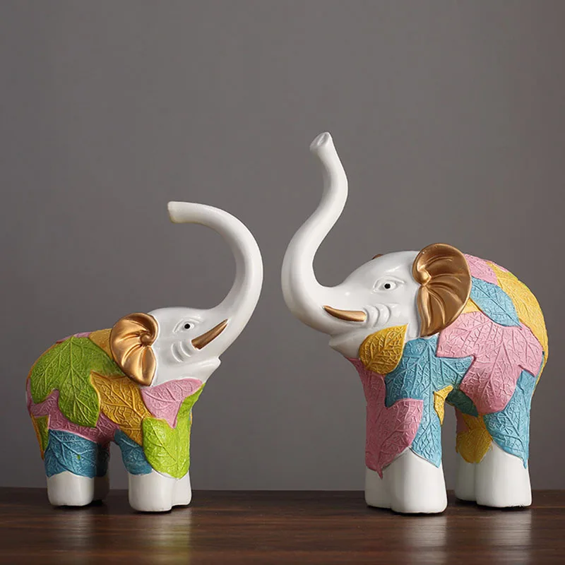 

Modern Elephant Sculpture Home Decoration Ornaments Modern Animal Figurines Children's Room Bedside Decorations Furnishings Gift