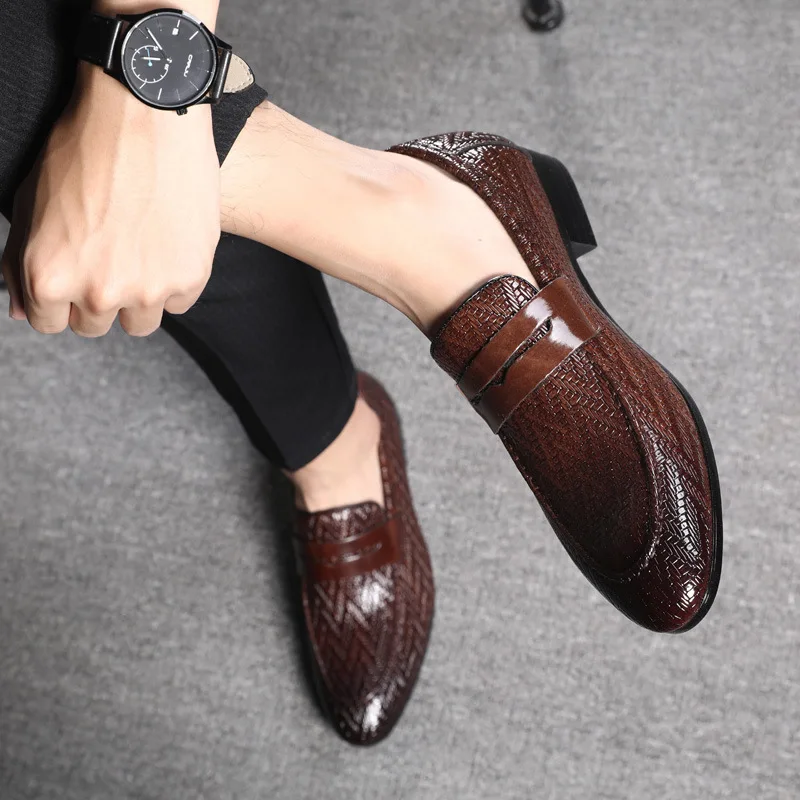 

Italian Classic Dress Men Shoes Leather Formal Luxury Brand Male Footwear Designer Office Slip On Oxford Shoes For Men