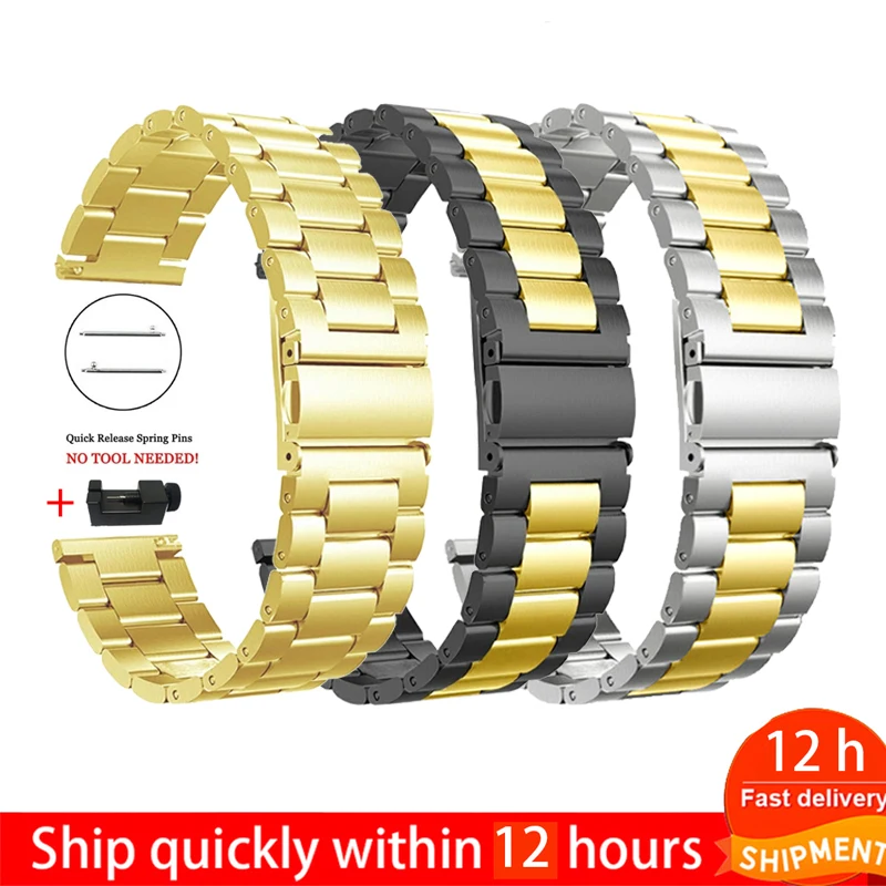 

Новый ремешок для Garmin Vivoactive 3/4 Forerunner 245, 645, музыкальный ремешок для часов, из нержавеющей стали, 22 мм, 20 мм