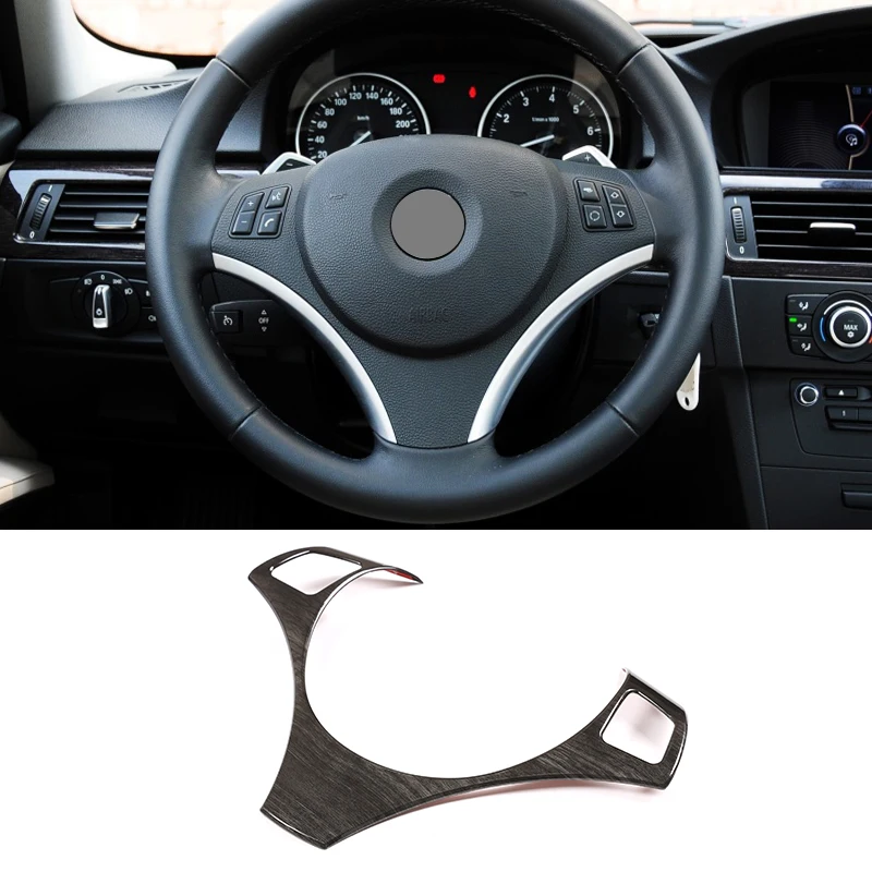 Для BMW E90 3 серии 2005 2012 черное дерево зерно для E87 1 серия 2004 2011 ABS украшение рулевого