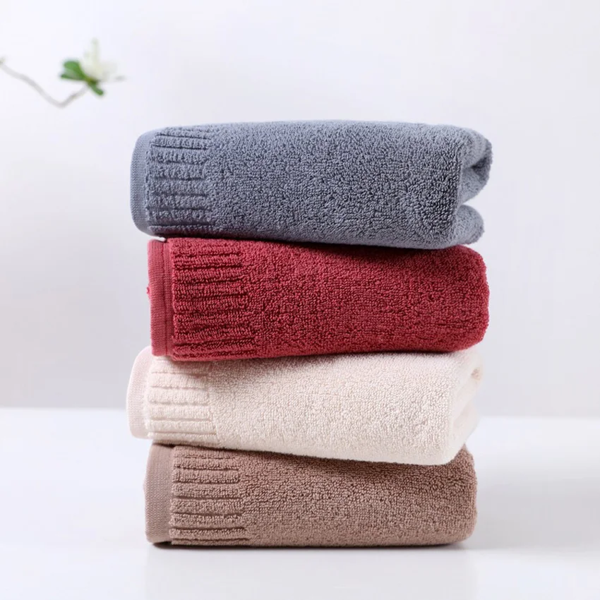 Толстое Большое банное полотенце Хлопковое для душа и лица набор однотонных