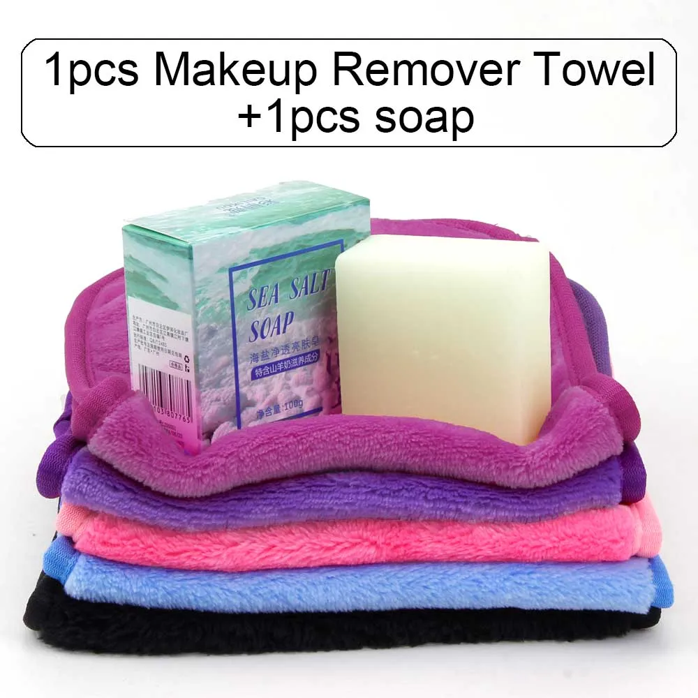 Полотенце для снятия макияжа очищение кожи косметика из микрофибры лица козье