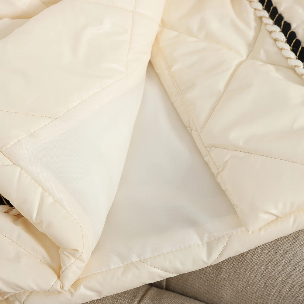 Осенне зимние новые элегантные парки с v образным вырезом и поясом женская