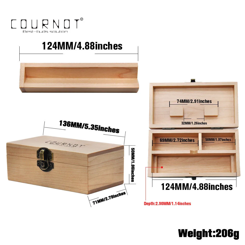 COURNOT ящик для хранения с поддоном из натурального дерева ручной работы коробка