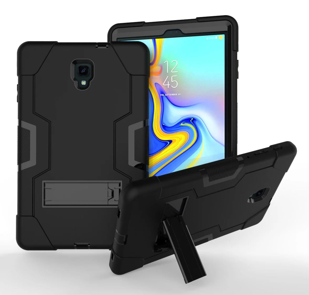T590 T595 BLACK Для samsung Galaxy Tab A 10,5 чехол детский силиконовый SM T590 T595 Чехол ударопрочный чехол-подставка для samsung Tab A 10. 5 T597 чехлы - Цвет: T590 T595 BLACK