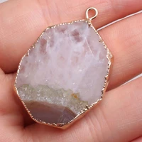 natural stone grey agats necklace pendants irregular agats pendants for jewelry making diy necklace