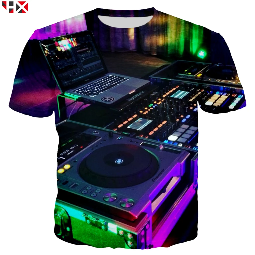 Новая футболка для DJ с электронным звуком мужчин и женщин модная крутая 3D принтом