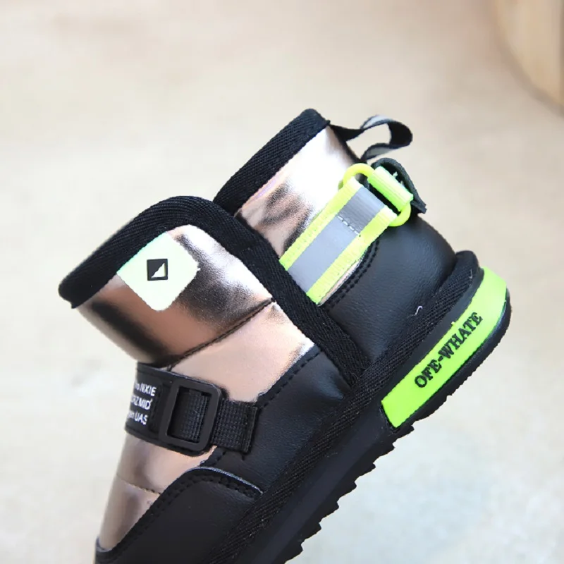 Детские зимние ботинки Новинка 2019 года модные осенне водонепроницаемые теплые