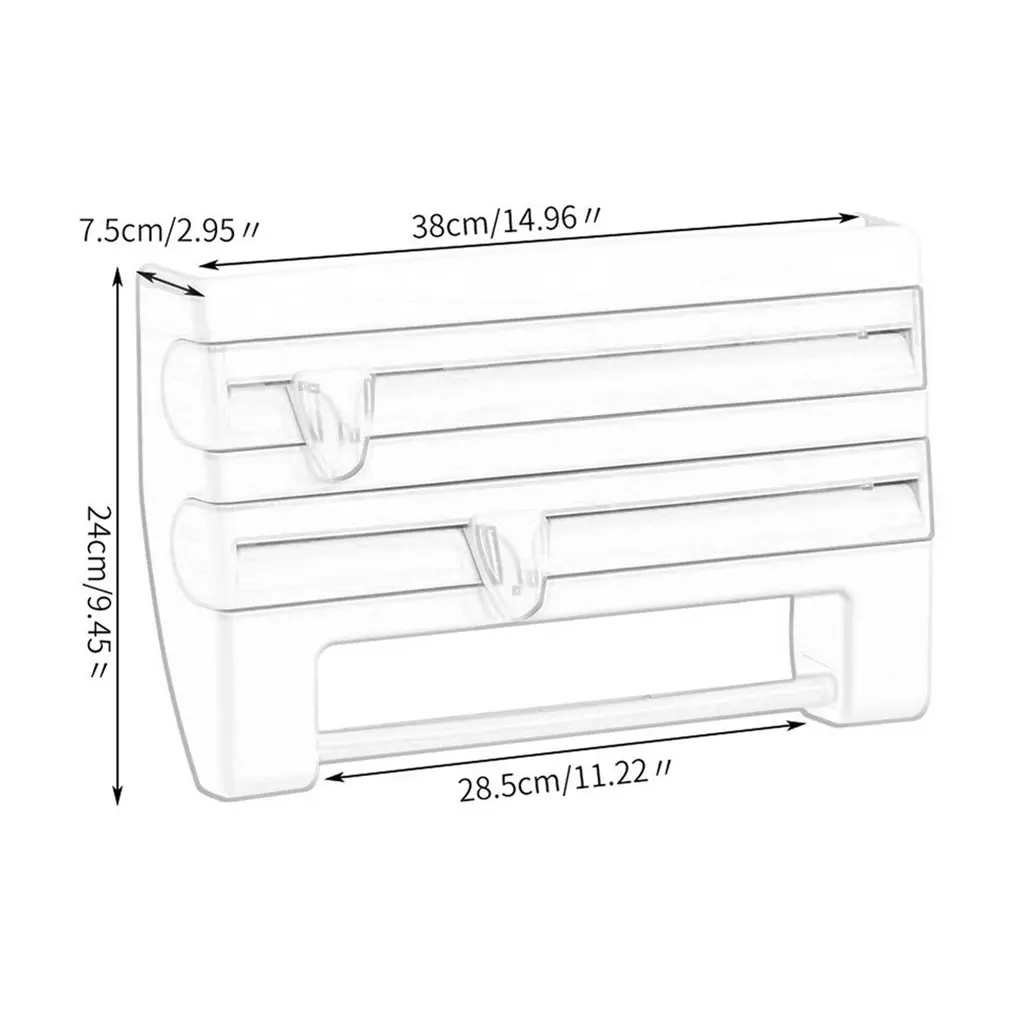 

Kitchen Multi-Function Cutter Cling Film Cutter Tin Foil Oil Paper Cutter Multifunctional Storage Rack