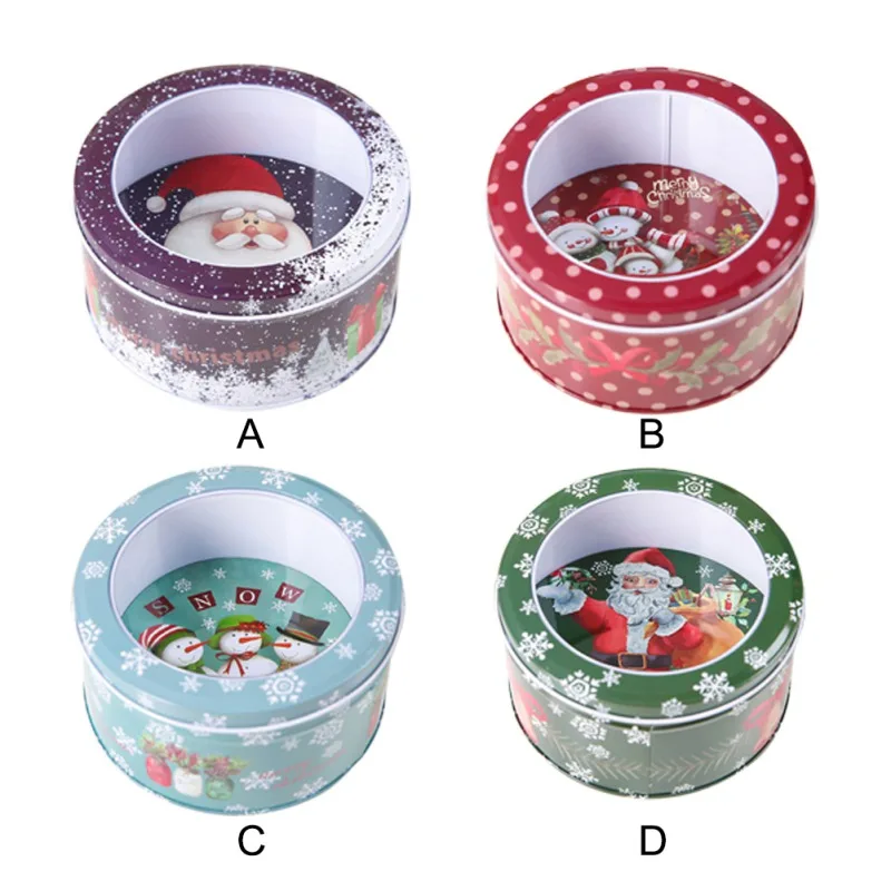 Рождественское украшение тематическая металлическая круглая жестяная банка