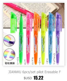 JIANWU 10pcs/set soft pastel ended highlighter pen Fluorescent pen kawaii Mild liner DIY School supplies Office Stationery