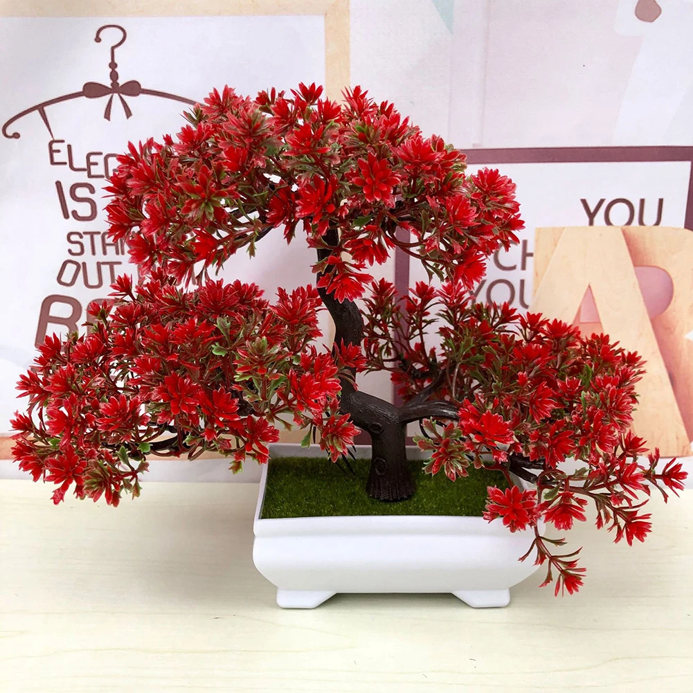 

Simulation Artificial Bonsai Wedding Pine Flower Bonsai Set Green Plants