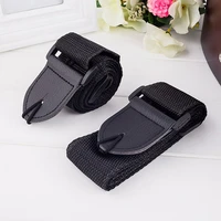 adjustable guitar shoulder strap nylon belt synthetic leather ends with small pockets and guitar picks for guitar bass
