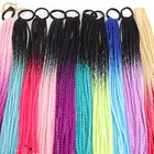 Вязаные крючком косы TaLang, 24 дюйма, 12 корнейупаковка, синтетические плетеные волосы для женщин, серые, синие, розовые, бро