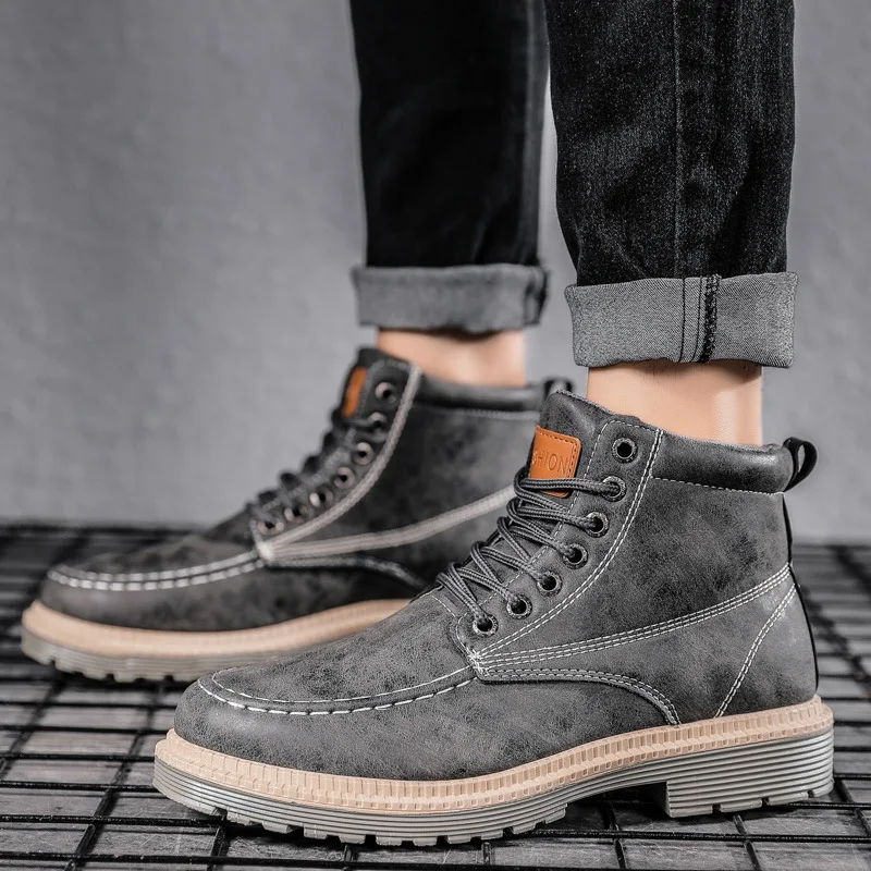 

Shoes For Men Boot Leather Chunky Boots Brown Ankle Boots Martins Boots Hiking Boots Motorcycle Boots Work Boots Masculine Boot