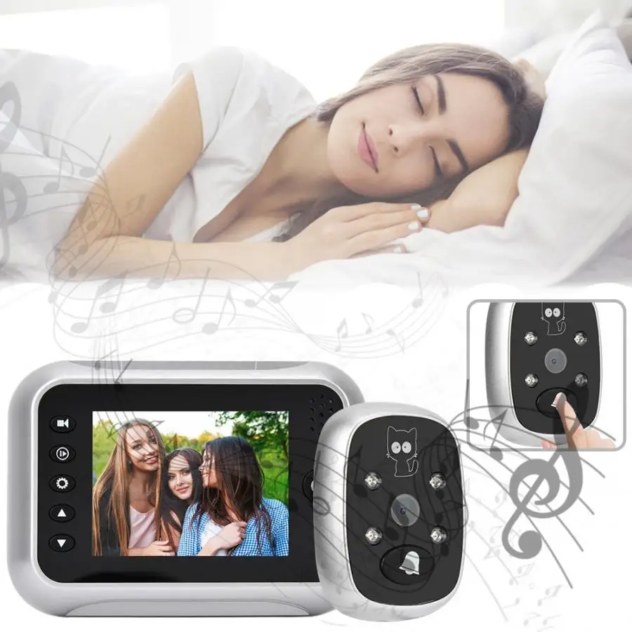 Door Viewer Camera 3.5 inch LCD Display Visible Intelligent 2MP HD Electric Bell Security | Безопасность и защита