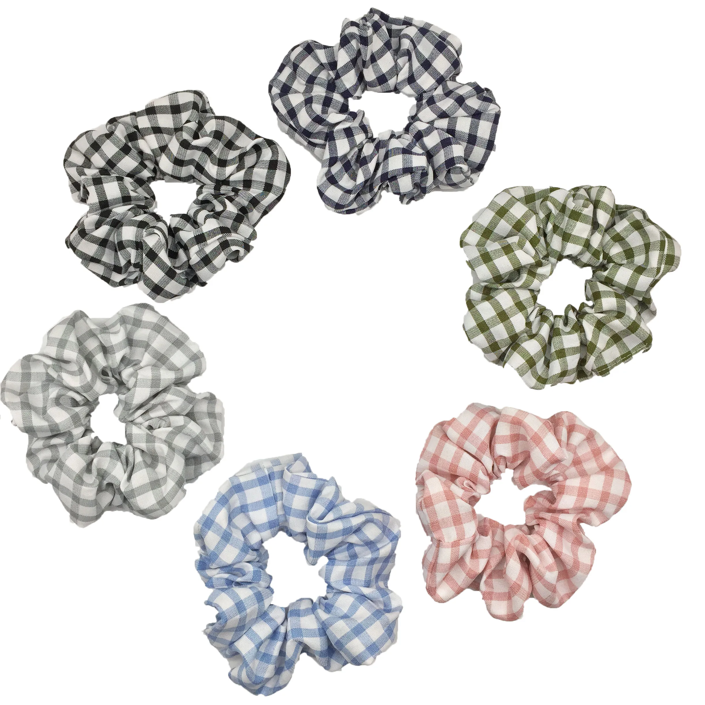 

Women Vintage Hair Scrunchie Pack Dot Plaid Rope Girls Elastic Band Ponytail Holder Striped Rubber Band Accessories Chiffon Bulk