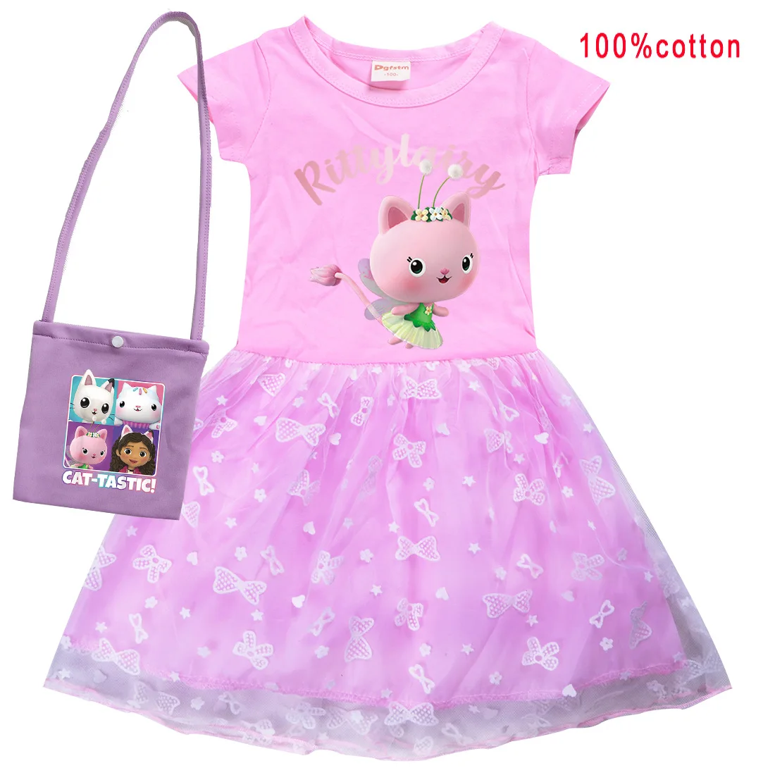 Детское Сетчатое платье принцессы эластичная летняя футболка с изображением