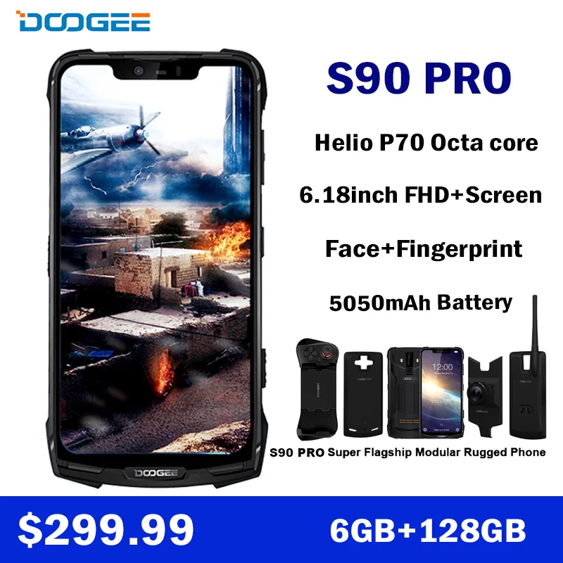 Смартфон DOOGEE S90 Pro 6 + 128 ГБ Android 9 0 8 ядер 18 дюйма 12 В 2 А|Смартфоны| |