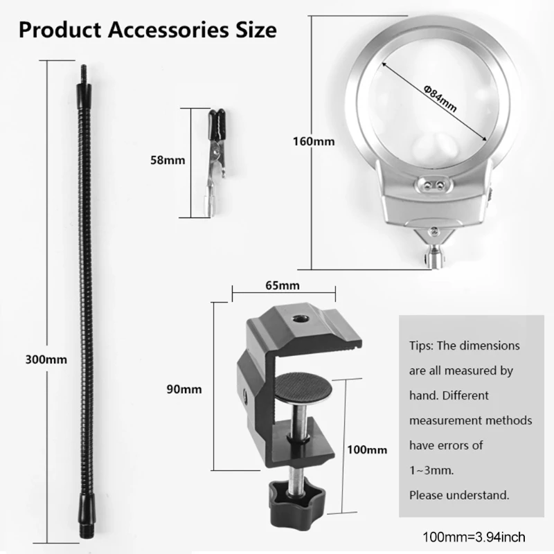 

LED Lamp Magnifying Glass Repair Lamp Circuit Board Welding Auxiliary Tool Two-Jaw G-Clamp Welding Station Welding Assistant