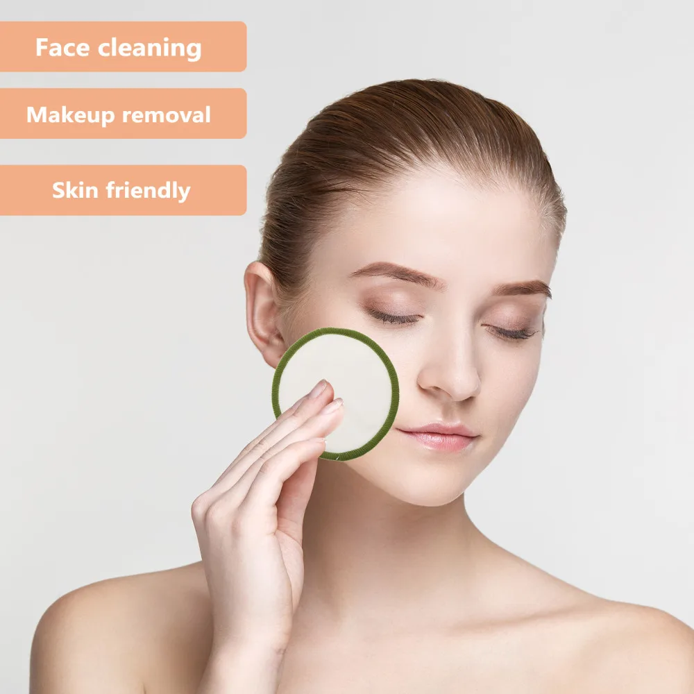 

1 Set Washable Makeup Remover Puff Pads Bamboo Fiber Facial Cleansing Pads