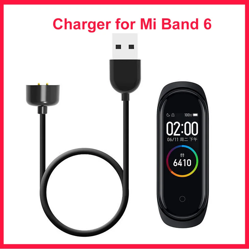 Charging Cable Suitable For Xiaomi Mi Band 6/Mi Band 5 USB Charger Data Cable 5V Black Protection Charging Cable