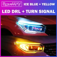 braveway flash led turn signalyellow drl whiteblue led lamps waterproof car stickers daylight t10 led w5w car accessories