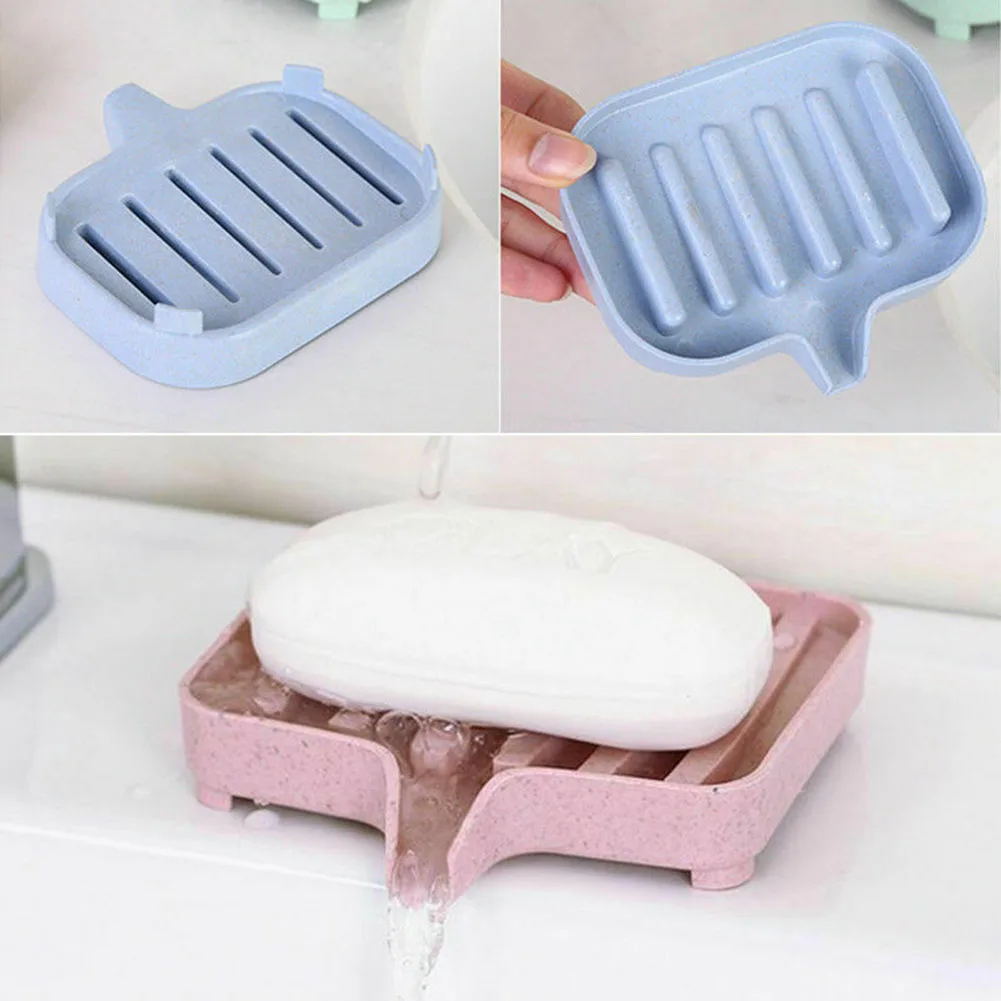 Home Bathroom Shower Soap Dish Storage Tray Holder Plate Rack Drain Box Soapbox | Дом и сад