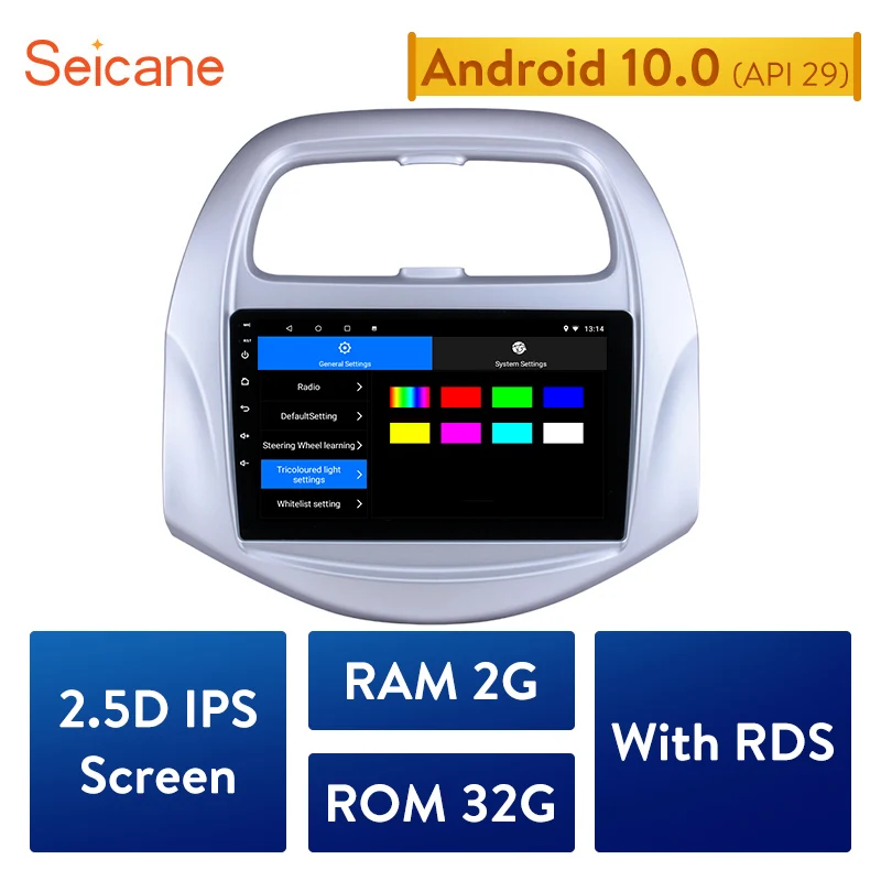 

Seicane 9" Android 10.0 2GB RAM Car Stereo Radio Head Unit GPS Navi for Chevy Chevrolet SPARK 2018 Support OBD2 Rearview Camera