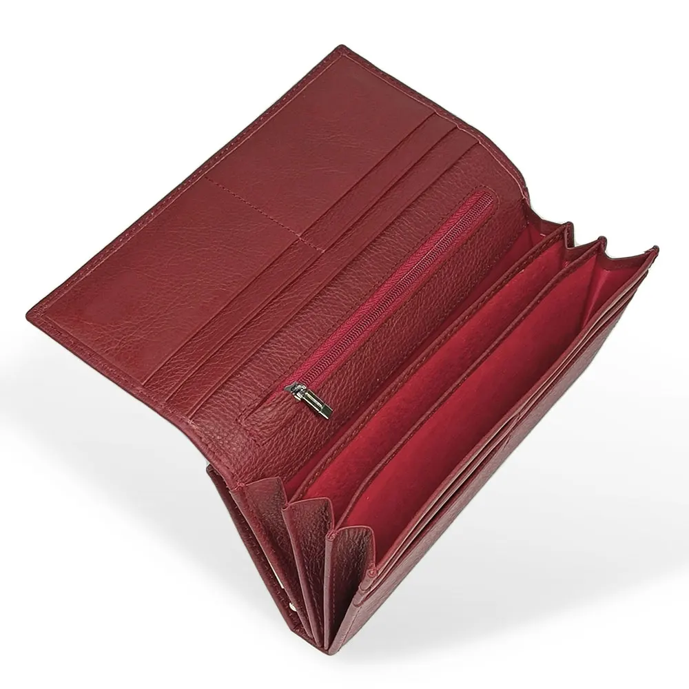 

Genuine Leather Women Wallet Female Long Clutch Money Bag Luxury Brand Real Leather Ladies Coin Purse Wife's Gift