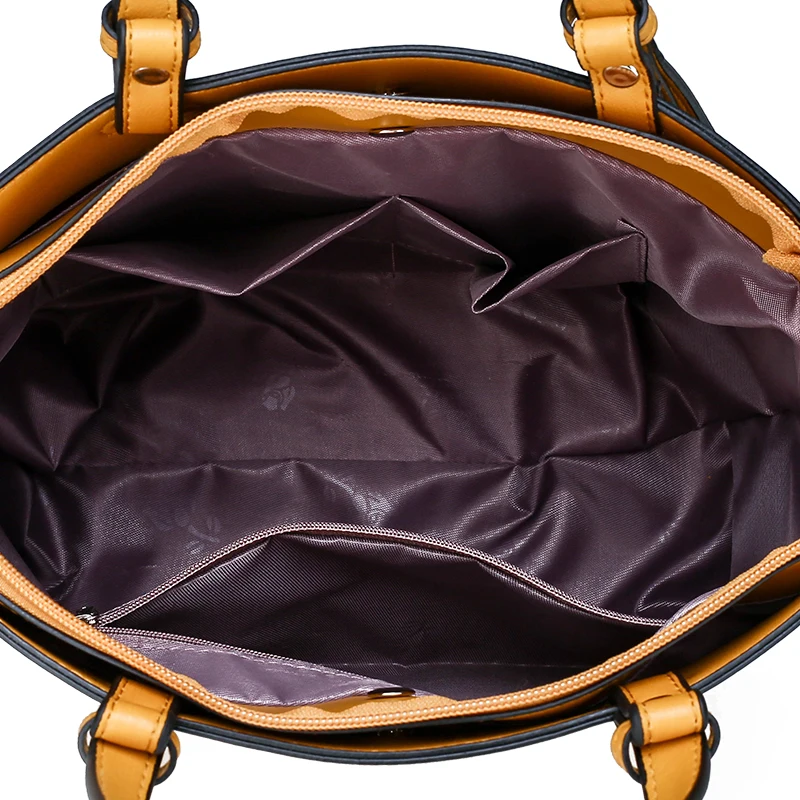 

New Fashion Women's Handbag Pure Color Design Hand Strap PU Shoulder Bag ( Bags Set )