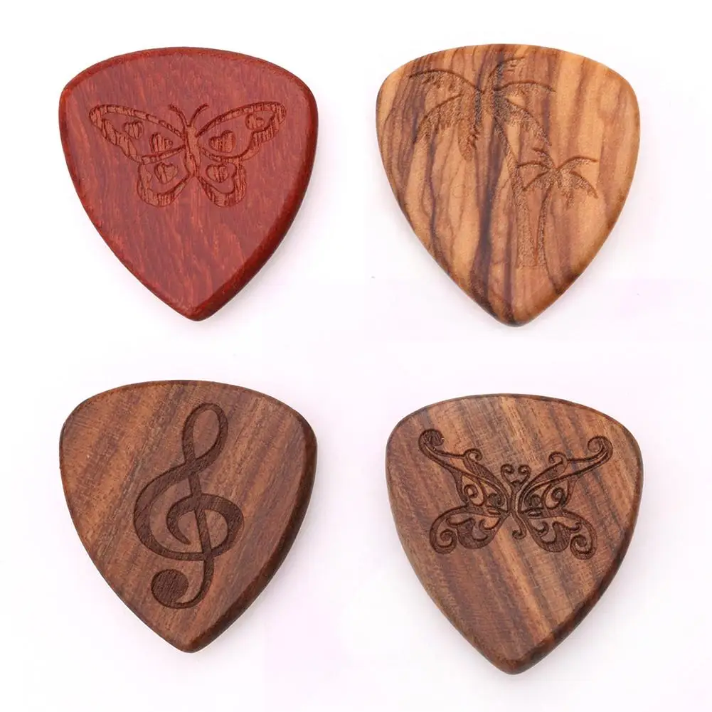 1 шт Массив дерева выбирает плектр Гитары High-end Fingerpicks музыкальный инструмент
