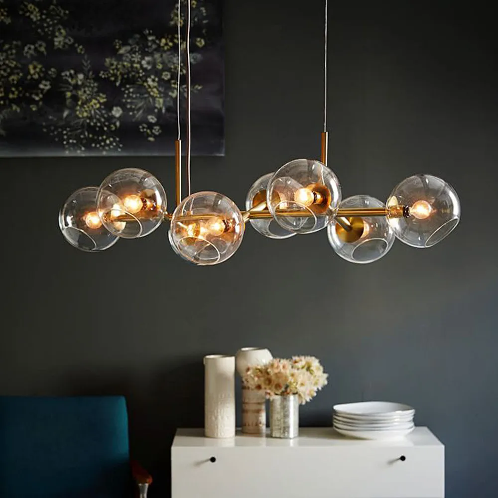 

Nordic chandelier Loft glass ball chandelier Creative Molecule Design Wine house Living Room Kitchen Bar kitchen island lighting