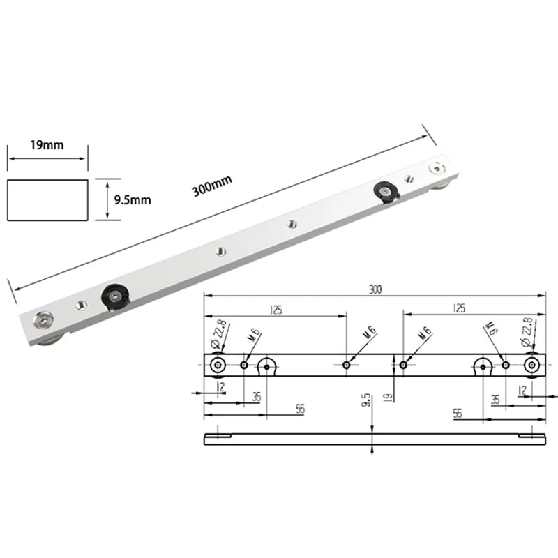 Т-образные направляющие для пилы из алюминиевого сплава 300/450/650 мм | Инструменты