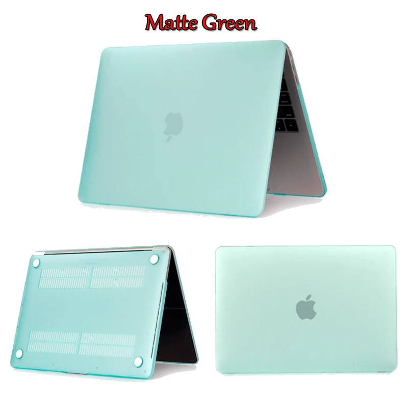 Matte Green Кристально прозрачный жесткий защитный чехол для Macbook Air retina Pro 13 15 Touch Bar A2159 A1706 A1707 A1990 AIR 13 A1932 - Цвет: Matte Green