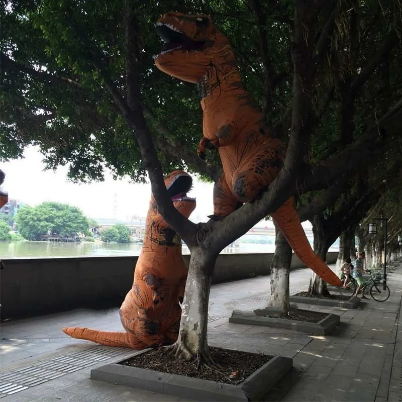 Надувной костюм динозавра T-Rex на Хэллоуин вечерние платья для взрослых игровое