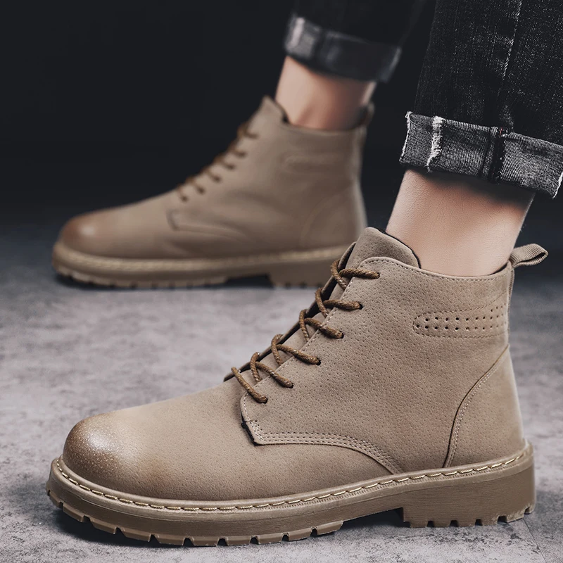 Замшевые Ботинки Martin мужская осенне-зимняя обувь повседневные ботинки для