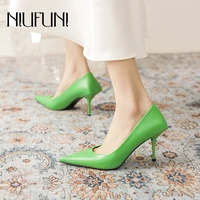 green 8cm stiletto pointed pumps fashion design profession women shoes high heels office work shoes slip on womens autumn shoes
