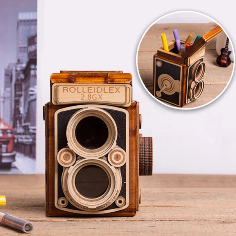 Деревянная музыкальная шкатулка в ретро стиле форме классической мелодии