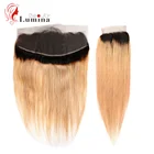 T1B27 человеческие волосы Remy, перуанские прямые волосы 4*413*4, кружевная застежка для черных женщин, Омбре, медовый, светлый, натуральный черный 150%