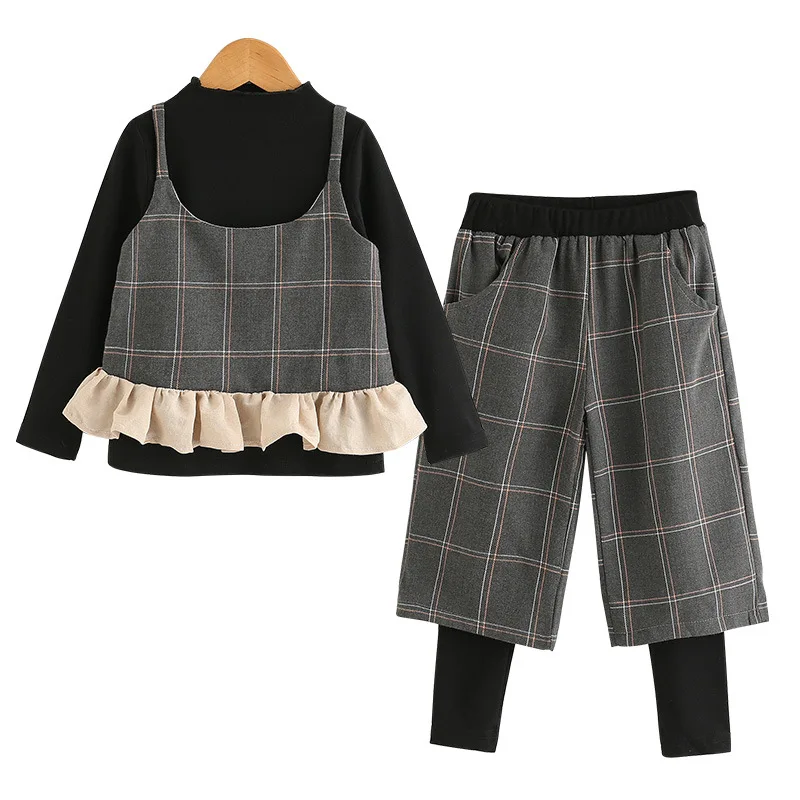 

Children's clothes girls spring suits the new 2021 5 western style 6 children three-piece 7 girls fashion clothing 12-13