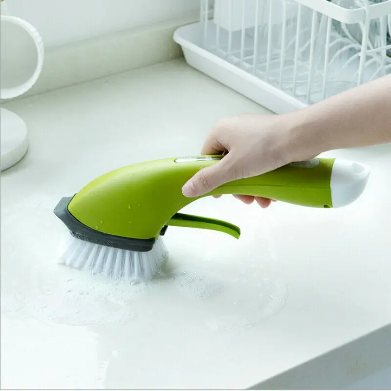 Househould Long Handle Automatic Sink Add Detergent Water Spray Cleaning Brush | Дом и сад